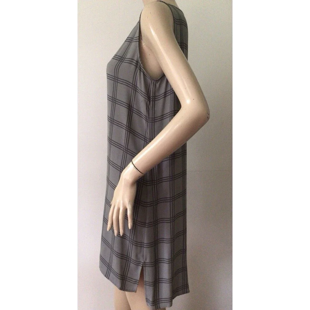 EILEEN FISHER (Size S) 100% Silk Sleeveless Shift Dress, Gray